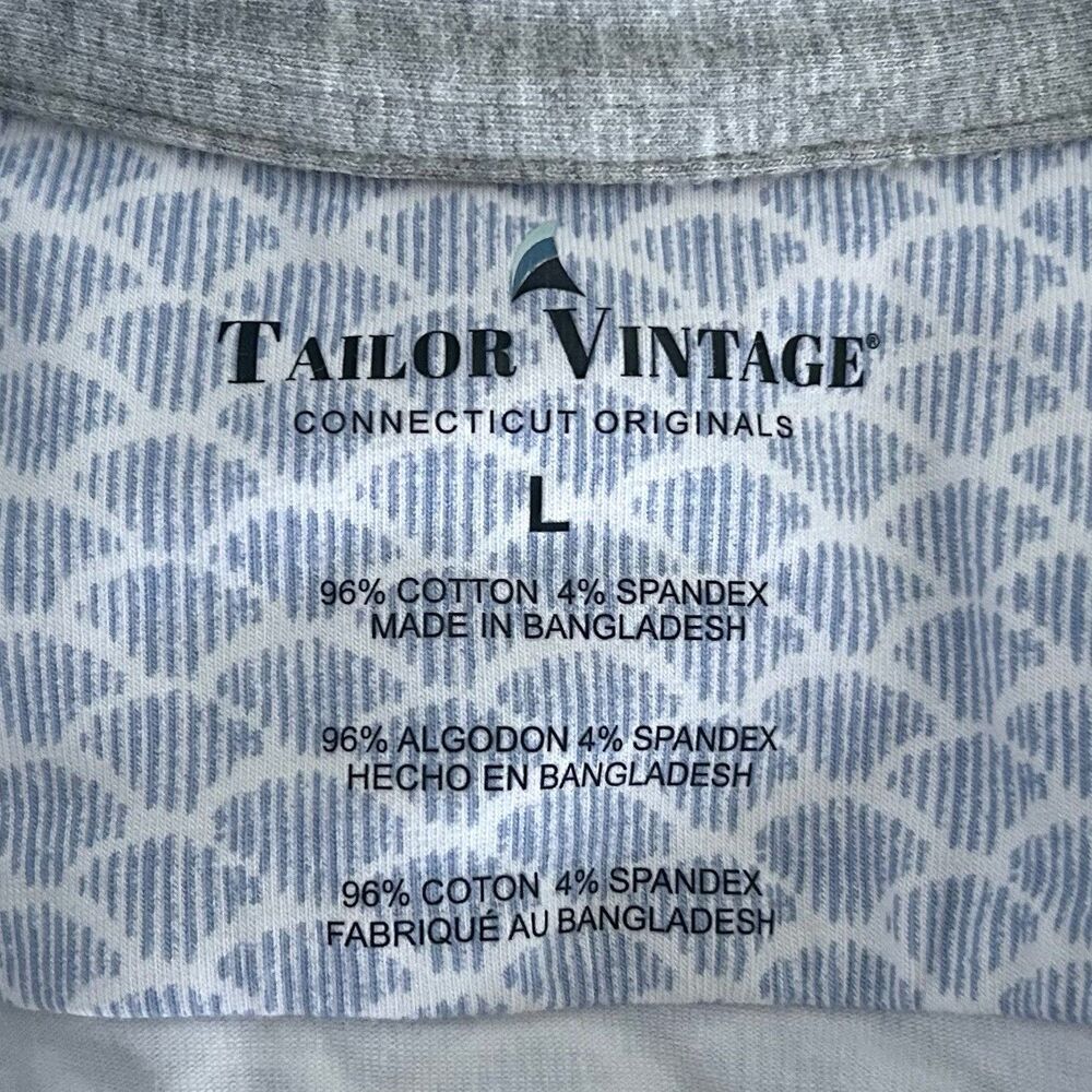 Tailor Vintage Large Shirt Fish Scales Blue White Short Sleeve Blue Cotton Blend - Picture 3 of 4